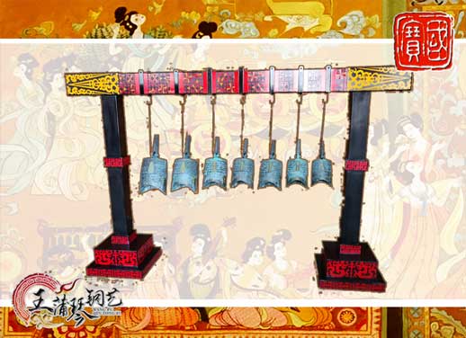 7件編鐘，觀賞裝飾編鐘，可發(fā)音編鐘